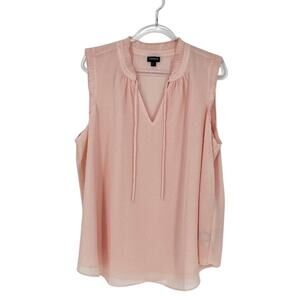 Torrid Plus Size 2X (18/20) Pink Sleeveless V-Neck Flowy Top Office Cottagecore
